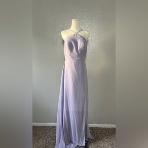 Ingrid by Jenny Yoo in Lavender Mist Luxe Chiffon | Halter Bridesmaid Dress